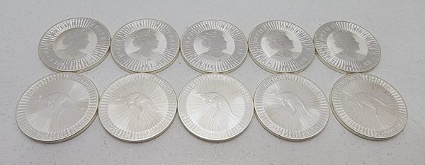 Set of 10 Australian 1oz  9999 Silver Dollar 2022 Kangaroo Coins - IP376589 - Image 8