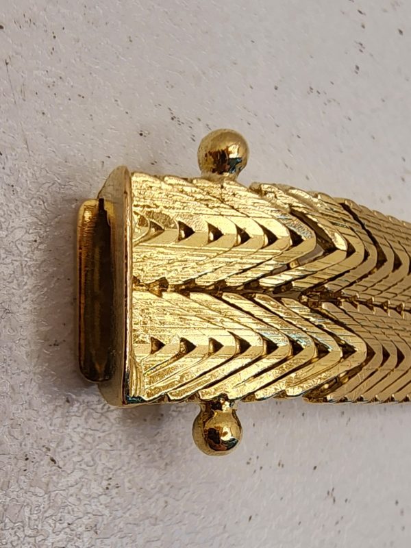 Ladies Vintage 18CT Yellow Gold Mesh Bracelet with Diamonds - IP371656 - Image 22