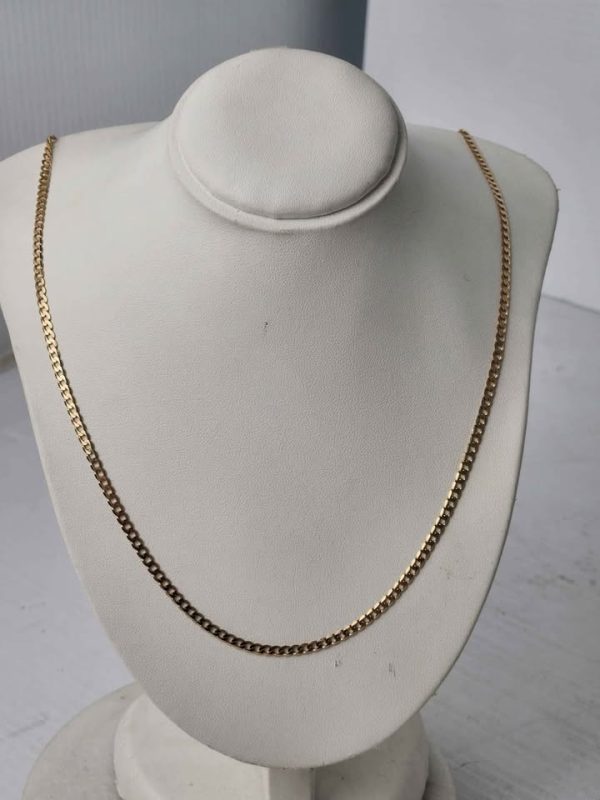 9CT YELLOW GOLD FLAT LINK NECKLACE #GN389353 - Image 5