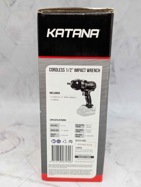 Katana 18V 1/2" Impact Wrench Skin-Only - BP395038 - Image 2