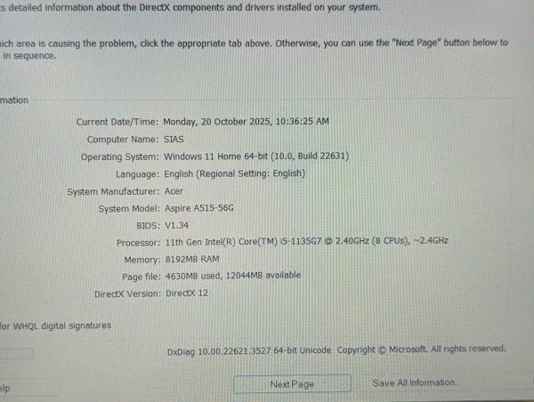 Acer Aspire 5 Laptop (11th Gen i5, 8GB, 237GB) - BP392373 - Image 7