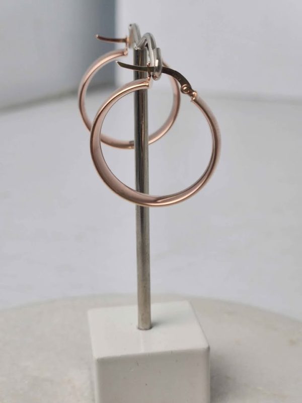 9CY ROSE GOLD HOOP EARRINGS #GN388013 - Image 10