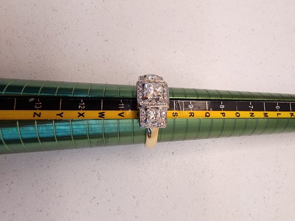 Ladies 18K Yellow and White Gold Triple Halo Diamond Ring - IP385629 - Image 58