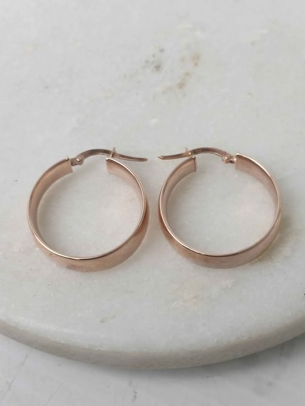 9CY ROSE GOLD HOOP EARRINGS #GN388013 - Image 7