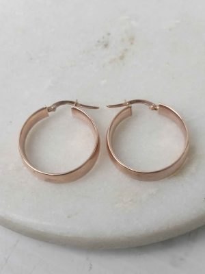 9CY ROSE GOLD HOOP EARRINGS #GN388013