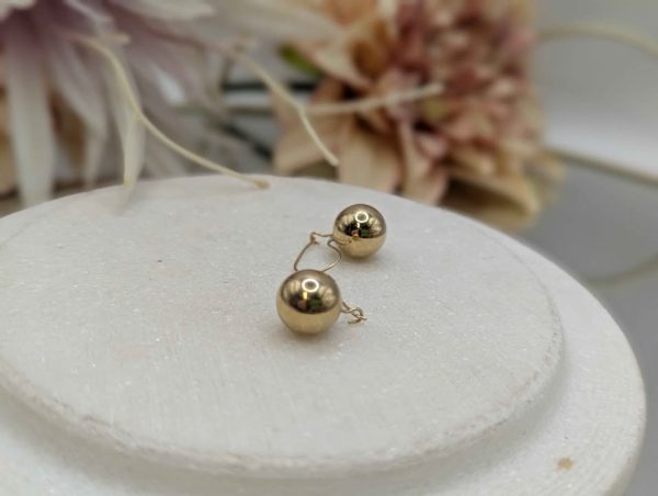 Ladies 9ct Yellow Gold Ball Earrings (0.95gms) - BP392900 - Image 2