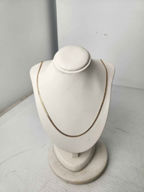 9CT YELLOW GOLD FLAT LINK NECKLACE #GN389353 - Image 4