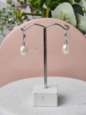 9CT WHITE GOLD PEARL EARRINGS #GN320084