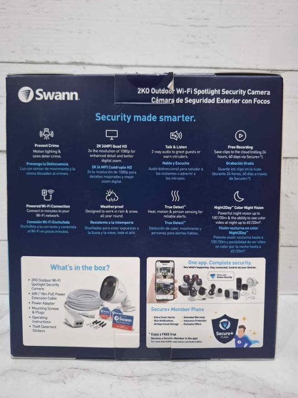 SWANN SPOT LIGHT SECURITY CAMERA TW387958 - Image 4