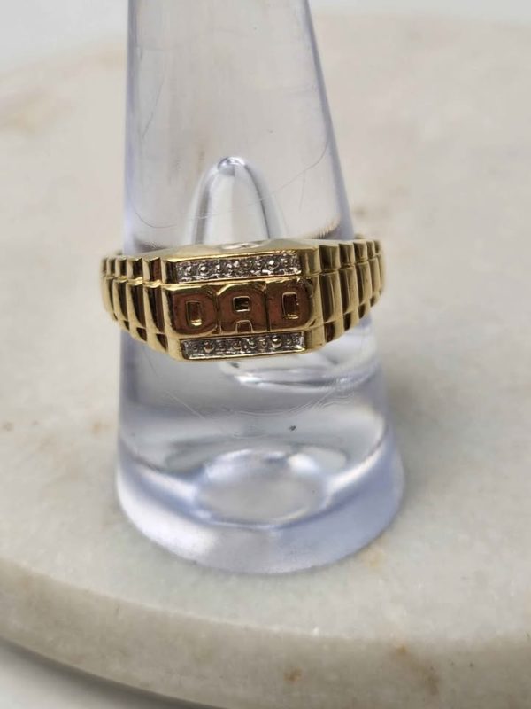 MENS 9CT YELLOW GOLD (DAD) RING #GN389817 - Image 6