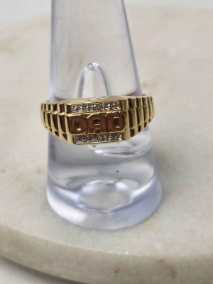 MENS 9CT YELLOW GOLD (DAD) RING #GN389817