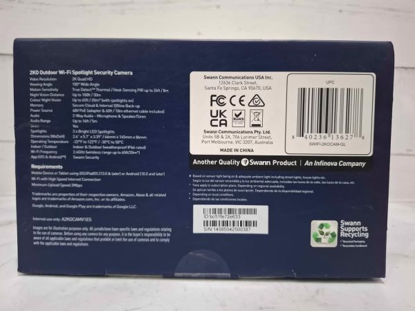 SWANN SPOT LIGHT SECURITY CAMERA TW387958 - Image 5