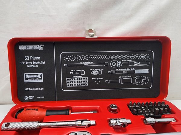 Sidchrome 53PC 1/4" Drive Socket Set Metric/AF - IP391860 - Image 2