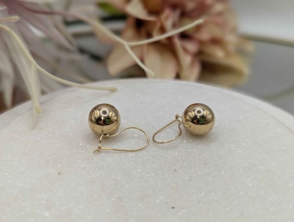 Ladies 9ct Yellow Gold Ball Earrings (0.95gms) - BP392900 - Image 3