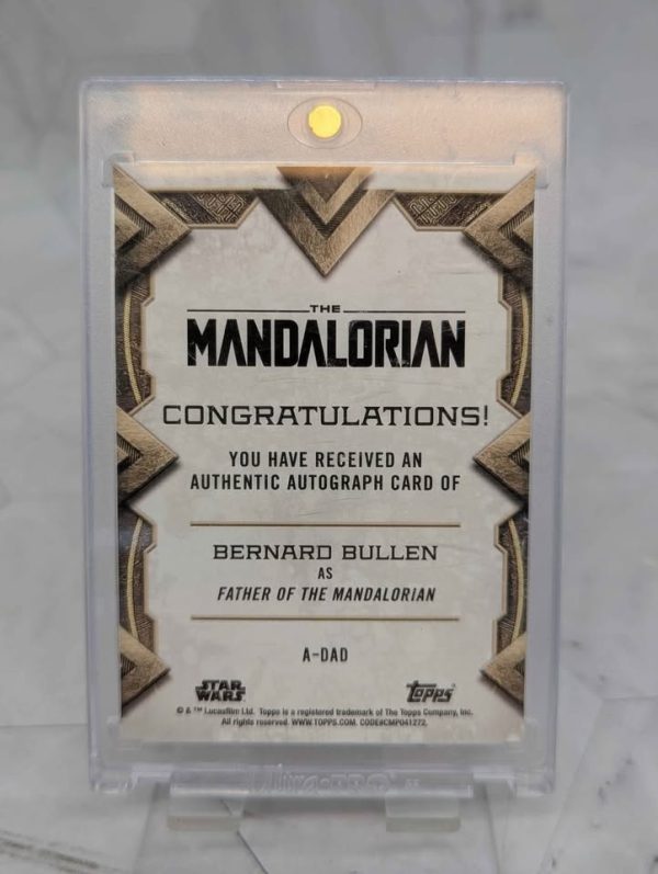Topps Star Wars Bernard Bullen as Father of The Mandalorian Autograph Card - BP390993-6 - Image 5