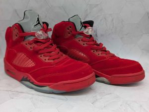 Nike Air Jordan 5 Retro Shoes (Red Suede - US Size 12) - BP393961
