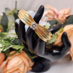 Ladies Vintage 18CT Yellow Gold Mesh Bracelet with Diamonds - IP371656