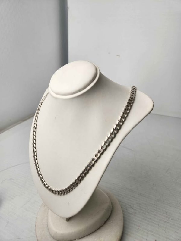 MENS 925CT SILVER FLAT LINK CHAIN #GN389443 - Image 9