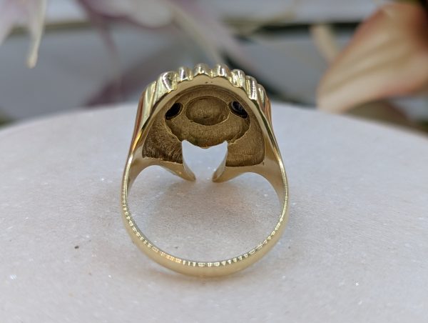 Valuated Men's 18CT Yellow Gold American Indian Chief Head Diamond Ring (21.92gms) - BP357980 - Image 4