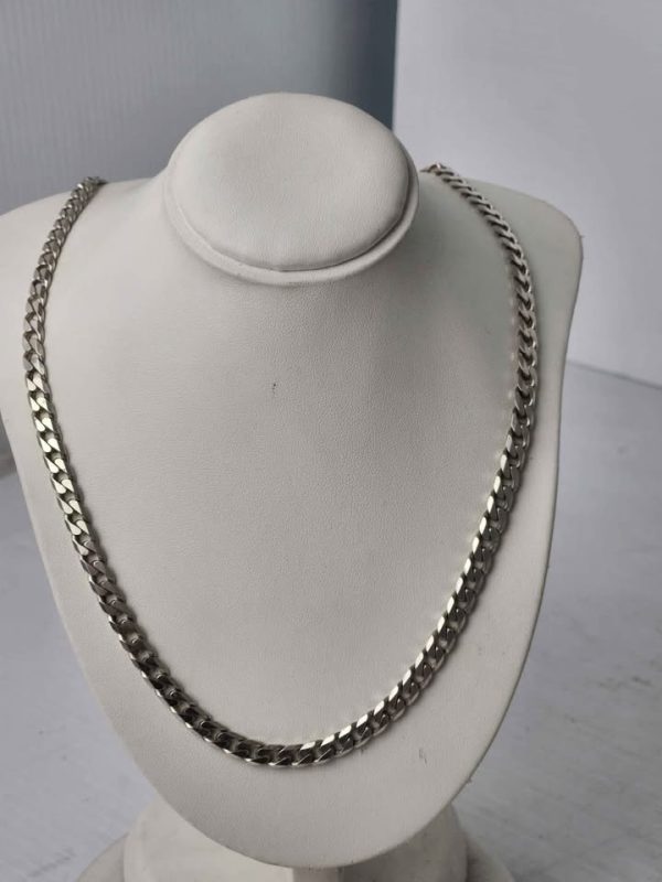MENS 925CT SILVER FLAT LINK CHAIN #GN389443 - Image 6