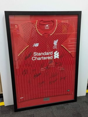 Framed Liverpool F.C. England Autographed Football Jersey Memorabilia - BP391466