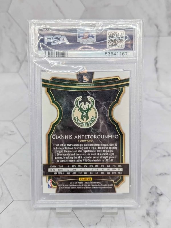 PSA Graded 2019 Panini Select Giannis Antetokounmpo Card (Mint 9) - BP391381 - Image 5