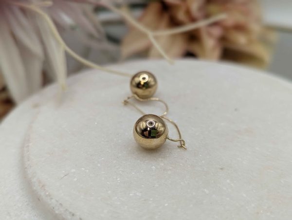 Ladies 9ct Yellow Gold Ball Earrings (0.95gms) - BP392900 - Image 4