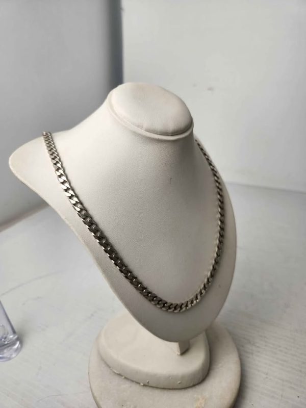 MENS 925CT SILVER FLAT LINK CHAIN #GN389443 - Image 8
