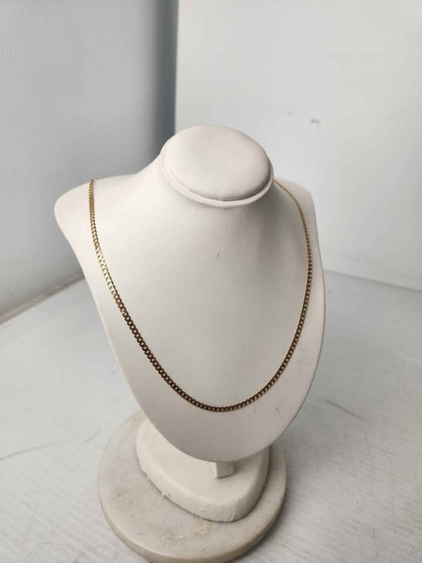 9CT YELLOW GOLD FLAT LINK NECKLACE #GN389353 - Image 6