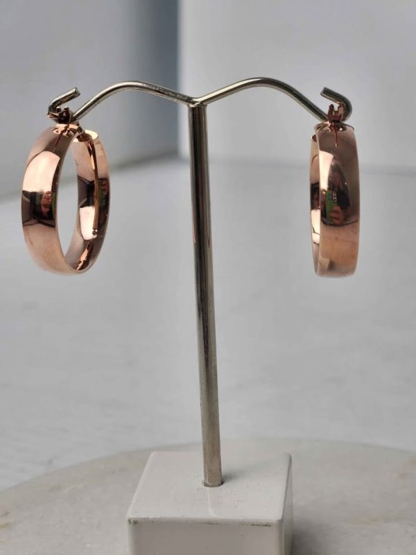 9CY ROSE GOLD HOOP EARRINGS #GN388013 - Image 8