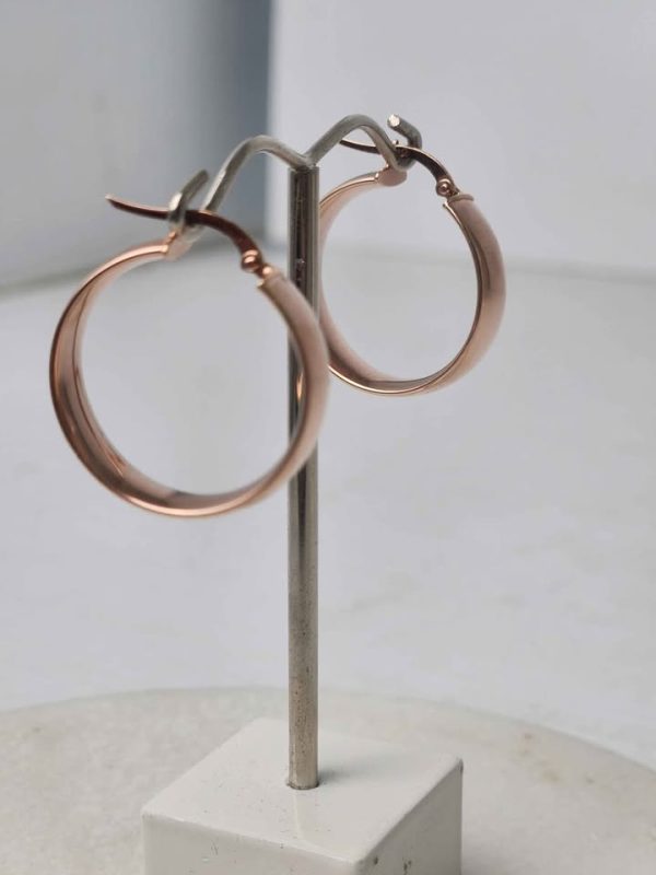 9CY ROSE GOLD HOOP EARRINGS #GN388013 - Image 5