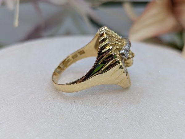 Valuated Men's 18CT Yellow Gold American Indian Chief Head Diamond Ring (21.92gms) - BP357980 - Image 3