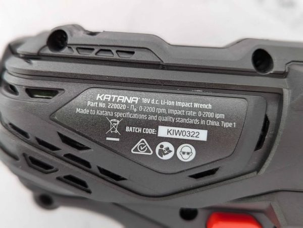 Katana 18V 1/2" Impact Wrench Skin-Only - BP395038 - Image 5