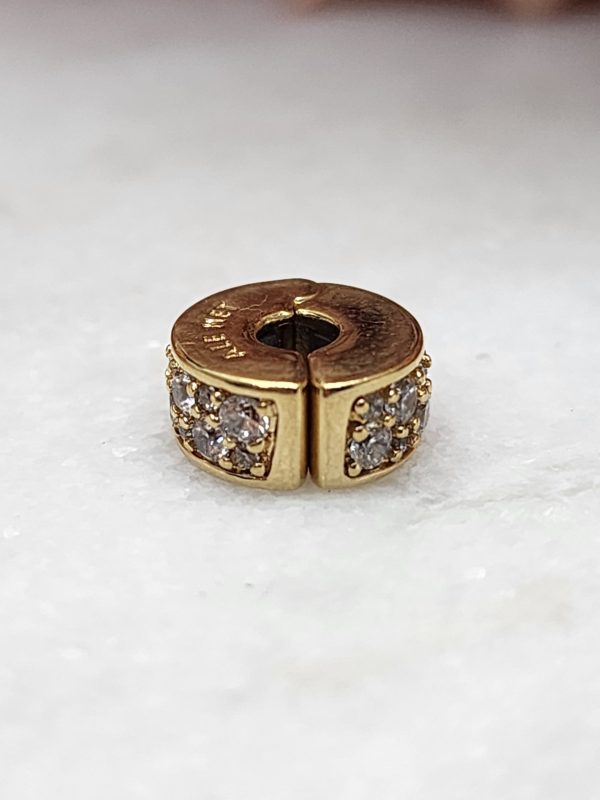 Pandora Clear Stone Gold Plated Spacer Charm - IP389463-2 - Image 14