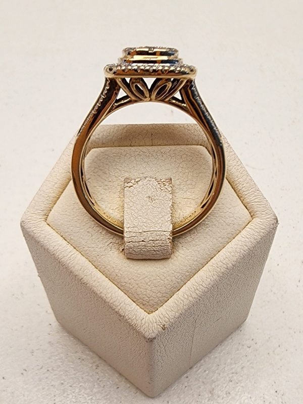 Ladies 9CT Yellow Gold Cluster Diamond Cushion Ring - IP388904 - Image 12