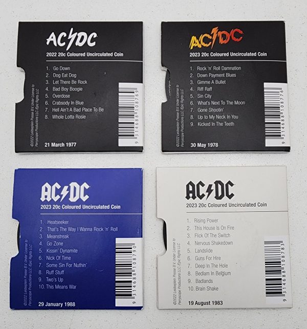 Set of 4 ACDC Uncirculated Collectable C0ins - IP390348 - Image 13
