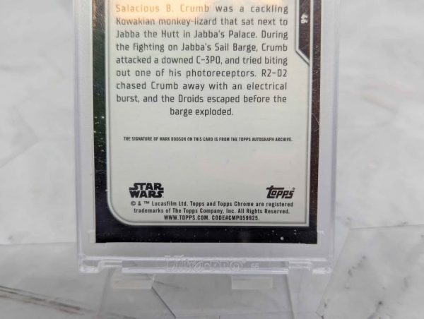 Topps Chrome Star Wars Mark Dodson as Salacious B. Crumb Autograph Card - BP390993-7 - Image 7