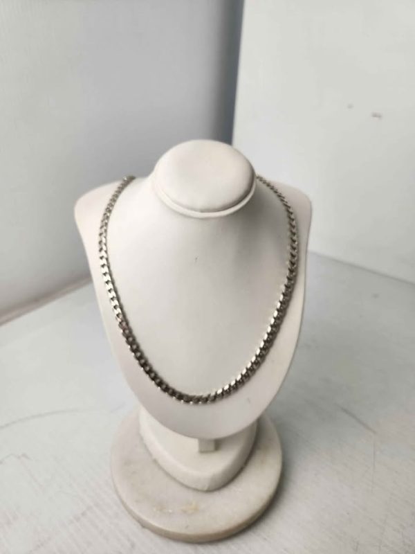 MENS 925CT SILVER FLAT LINK CHAIN #GN389443 - Image 2