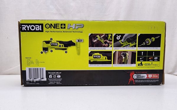 Ryobi 18V Compact Right Angle Drill (RAD18C) Skin Only - IP367809 - Image 7