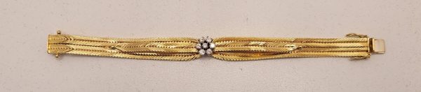 Ladies Vintage 18CT Yellow Gold Mesh Bracelet with Diamonds - IP371656 - Image 20