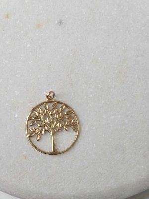 LADIES 9CT YELLOW GOLD TREE OF LIFE PENDANT #GN393069