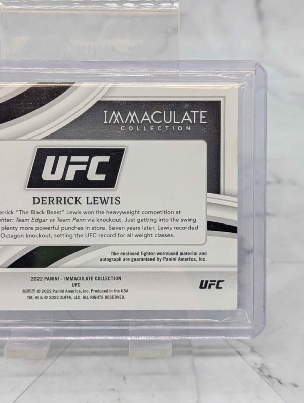 Panini 2022 UFC Immaculate Collection Derrick Lewis Autograph/Memorabilia Card (80/99) - BP391094 - Image 7