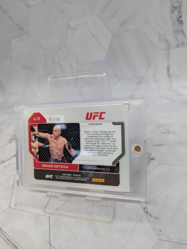 2022 Prizm UFC Brian Ortega Gold 1/10 Bookend Trading Card - BP391099 - Image 3