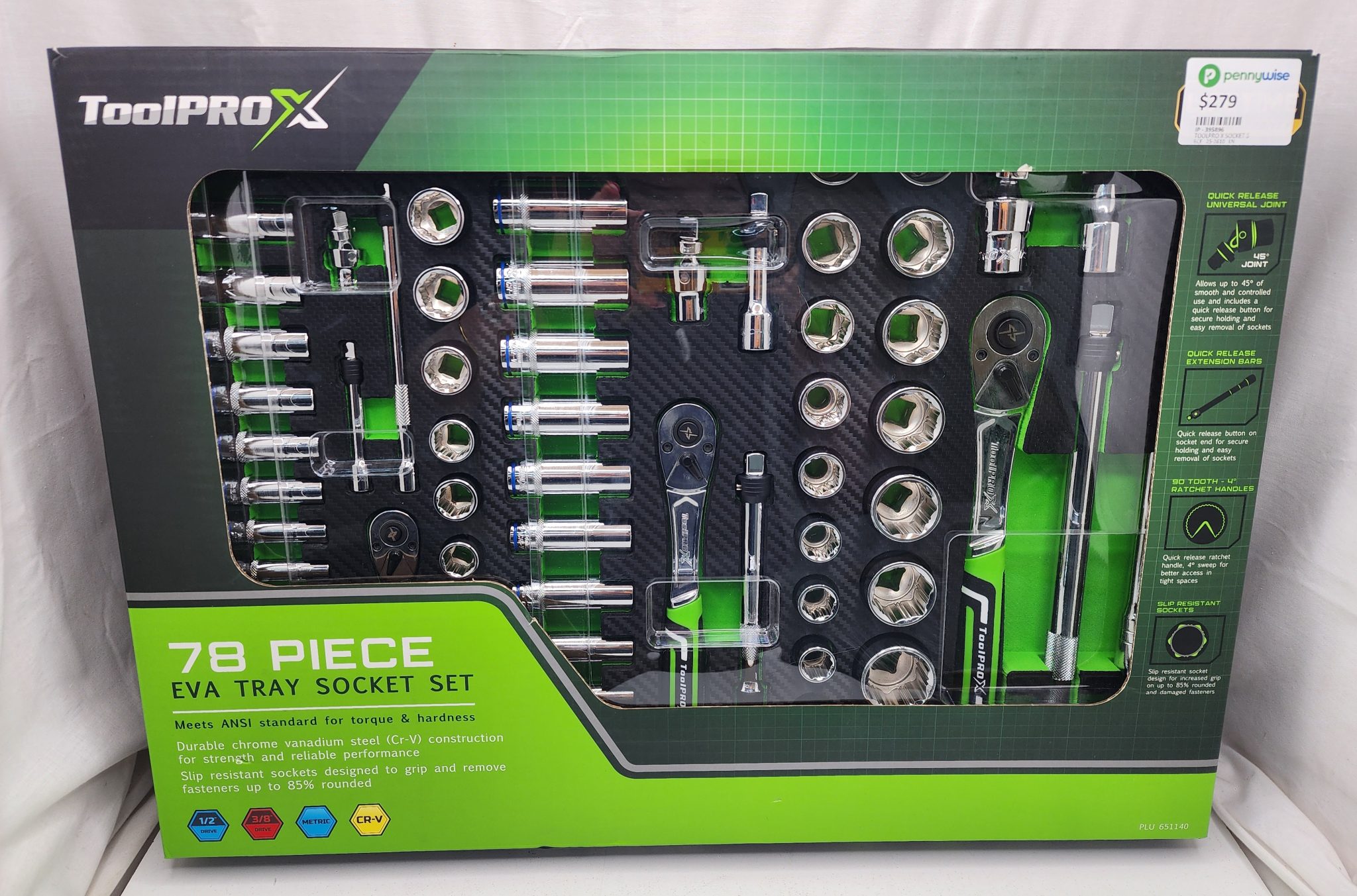 ToolPro X 78 Piece Eva Tray Socket Set IP395896 PennyWise toolpro-x-78-piece-eva-tray-socket-set-ip395896-pennywise
