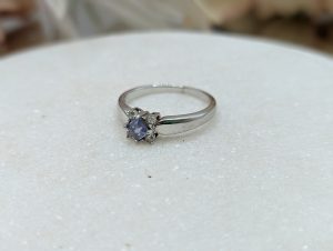 Ladies 9CT White Gold Blue Stone Ring (2.5gms) - BP388326