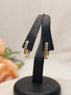 Ladies 9ct Yellow Gold Diamond Earrings - IP398266