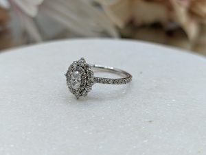 Valuated Ladies 14CT White Gold and Diamond Halo Cluster Ring (2.90gms) - BP353264