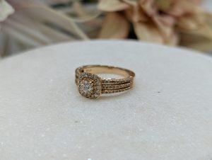 Valuated Ladies 18CT Rose Gold Diamond Halo Dress Ring (5.14gms) - BP370847