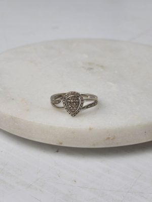 LADIES 9CT WHITE GOLD DIAMOND RING #GN349961