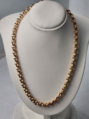 LADIES 9CT YELLOW GOLD BELCHER NECKLACE #GN399597